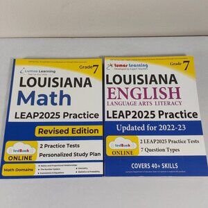 NEW Lumos Learning 2025 Louisiana LEAP Test 7th Grade Practice Books